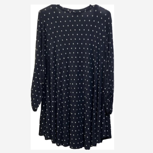 Lane Bryant Tunic Top Women's 18/20 Navy/White Diamonds Ruched Cuff Stretch - Picture 4 of 4